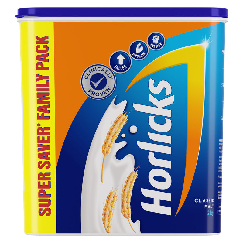 Horlicks Health & Nutrition Drink 2 kg Refill Pack|| For immunity and 5 signs of growth (Classic Malt)