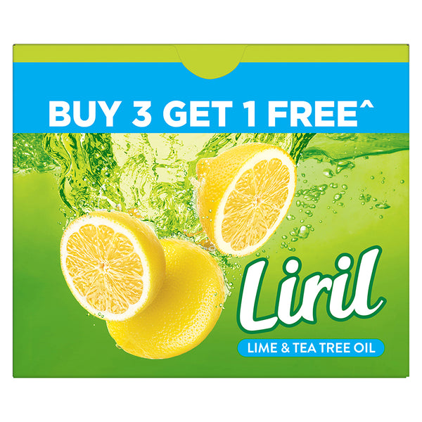 Liril Lime and Tea tree oil soap Buy 3 get 1 free. Refreshing bathing soap. Paraben & Sulphate cleanser free soap. 100% natural lemon extract & tea tree oil