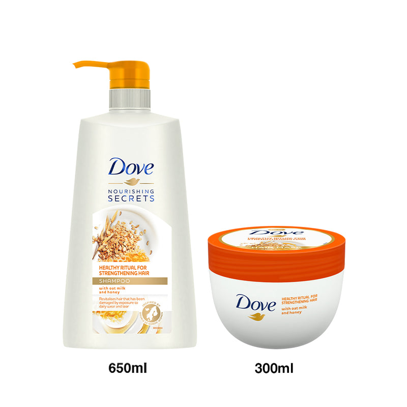 Dove Healthy Ritual for Strengthening Hair Shampoo, 650 ml and Dove Healthy Ritual for Strengthening Hair Mask, 300 ml (Combo Pack)