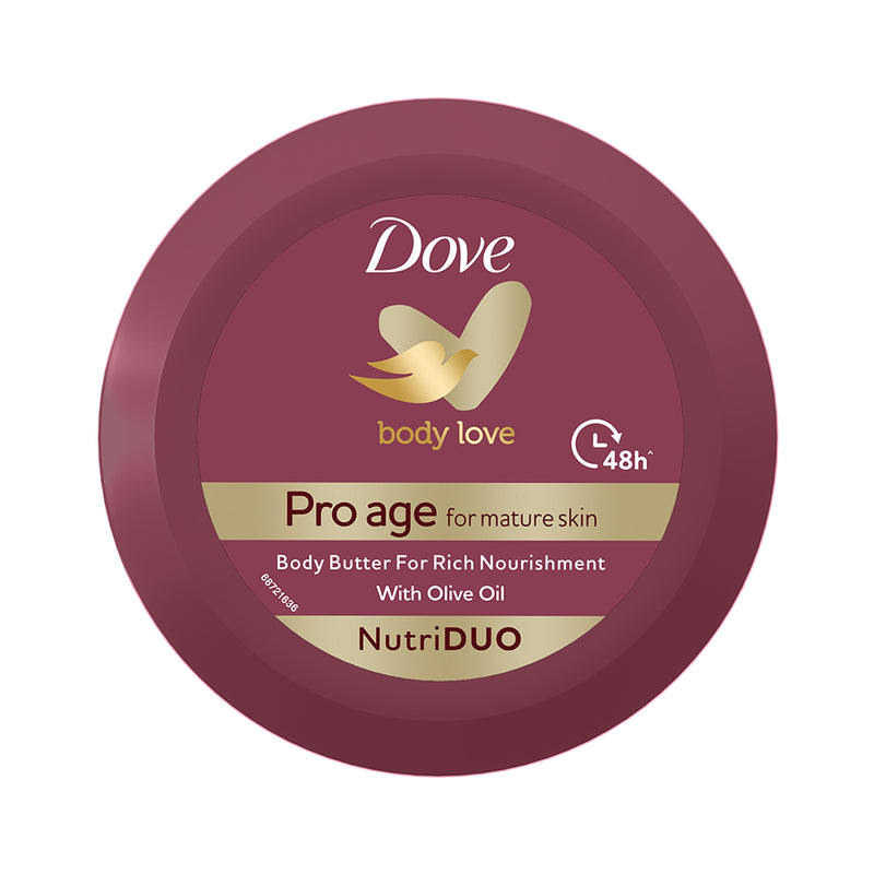 Dove Body Love Pro Age Body Butter For Mature Skin|| Makes Skin Nourished & Radiant|| Paraben Free|| With Olive Oil & Sunflower Oil|| 240g