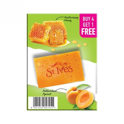 St Ives Apricot & Honey bathing scrub soap| Exfoliating soap with Walnut| For Natural glowing skin Buy 4 Get 1 Free  AND Dove Care & Protect Bar, Removes 99% Germs & Moisturises Skin, 4x100 g