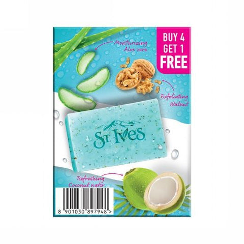 St Ives Coconut Water & Aloe Vera bathing scrub soap| Exfoliating soap with Walnut & Coconut| For Natural Glowing skin Buy 4 Get 1 Free  AND Dove Pink Beauty Bar - Soft, Smooth, Glowing Skin, 125*5g