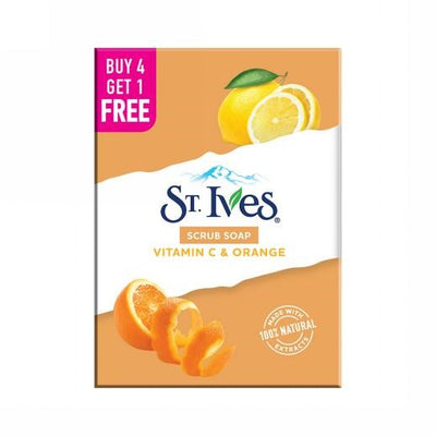 St Ives Vitamin C & Orange bathing scrub soap| Exfoliating soap with Walnut & Coconut|for Natural Glowing skinBuy 4 Get 1 Free  AND Dove Cream Beauty Bar - Soft, Smooth, Moisturised Skin, 125 g (Buy 4 Get 1 Free)
