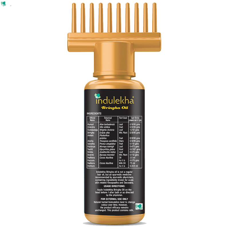 Indulekha Bringha Oil, Clinically Proven to Grow New Hair, Reduces Hairfall, 100% Ayurvedic Oil, 250ml