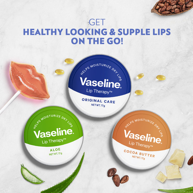 Vaseline Lip Tins Original Care, 17g | Infused with Vitamin E to Hydrate & Moisturize Dry Lips.