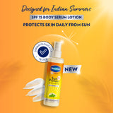 Vaseline Sun Protect & Cooling SPF 15 Body Serum Lotion. Superlight, Quick Absorbing. Provides Skin Protection from Sun & Tanning. Enriched with Aloe Extract & Natural Cool Mint. 180 ml