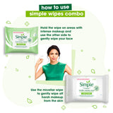 Simple Kind to Skin Cleansing Facial Wipes & Micellar Cleansing Wipes Combo - (25 Wipes + 25 Wipes)