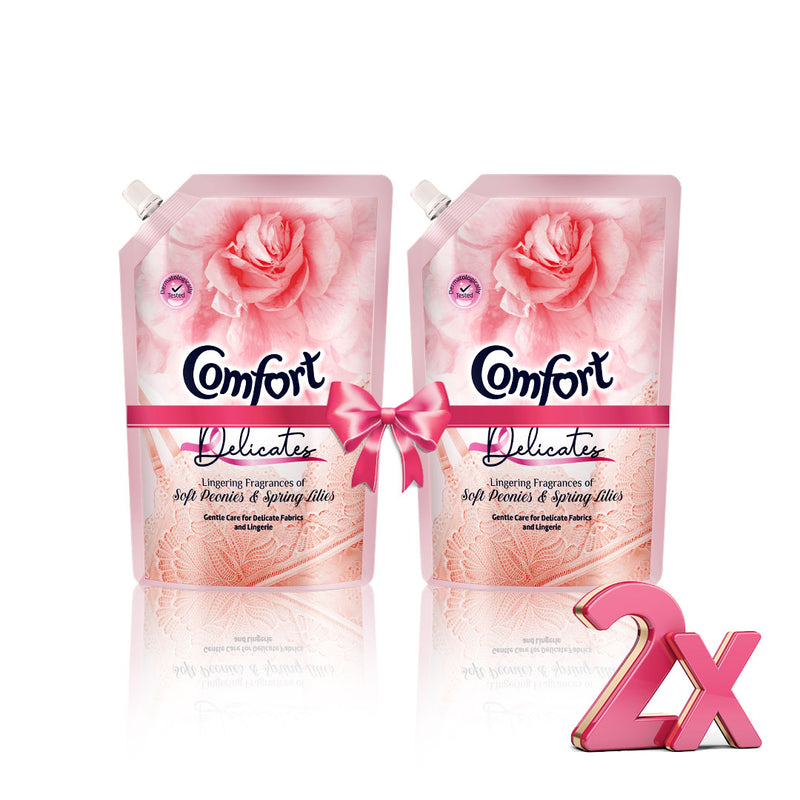 Comfort Delicates 1 ltr pouch, Pack of 2. Gentle care for lingerie and Delicates | Dermatologically tested