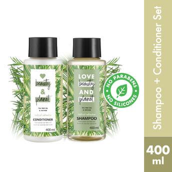Love Beauty & Planet Tea Tree & Vetiver Scalp Refresh Combo (Shampoo + Conditioner) - 800ml