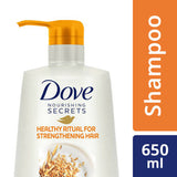 Dove Healthy Ritual for Strengthening Hair Shampoo, 650 ml and Dove Healthy Ritual for Strengthening Hair Conditioner, 180 ml (Combo Pack)