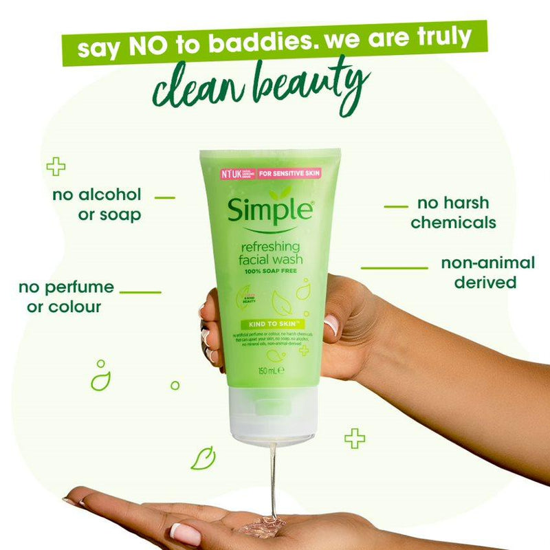 Simple Kind to Skin Refreshing Facial Wash (Pack of 2) - (150ml +150ml)